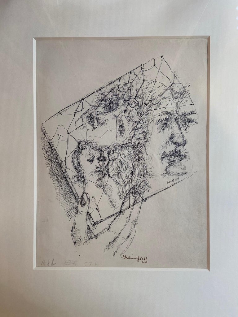 Engraved Chaim Gross, Engraving, Composition Avec Visages, 1942 For Sale