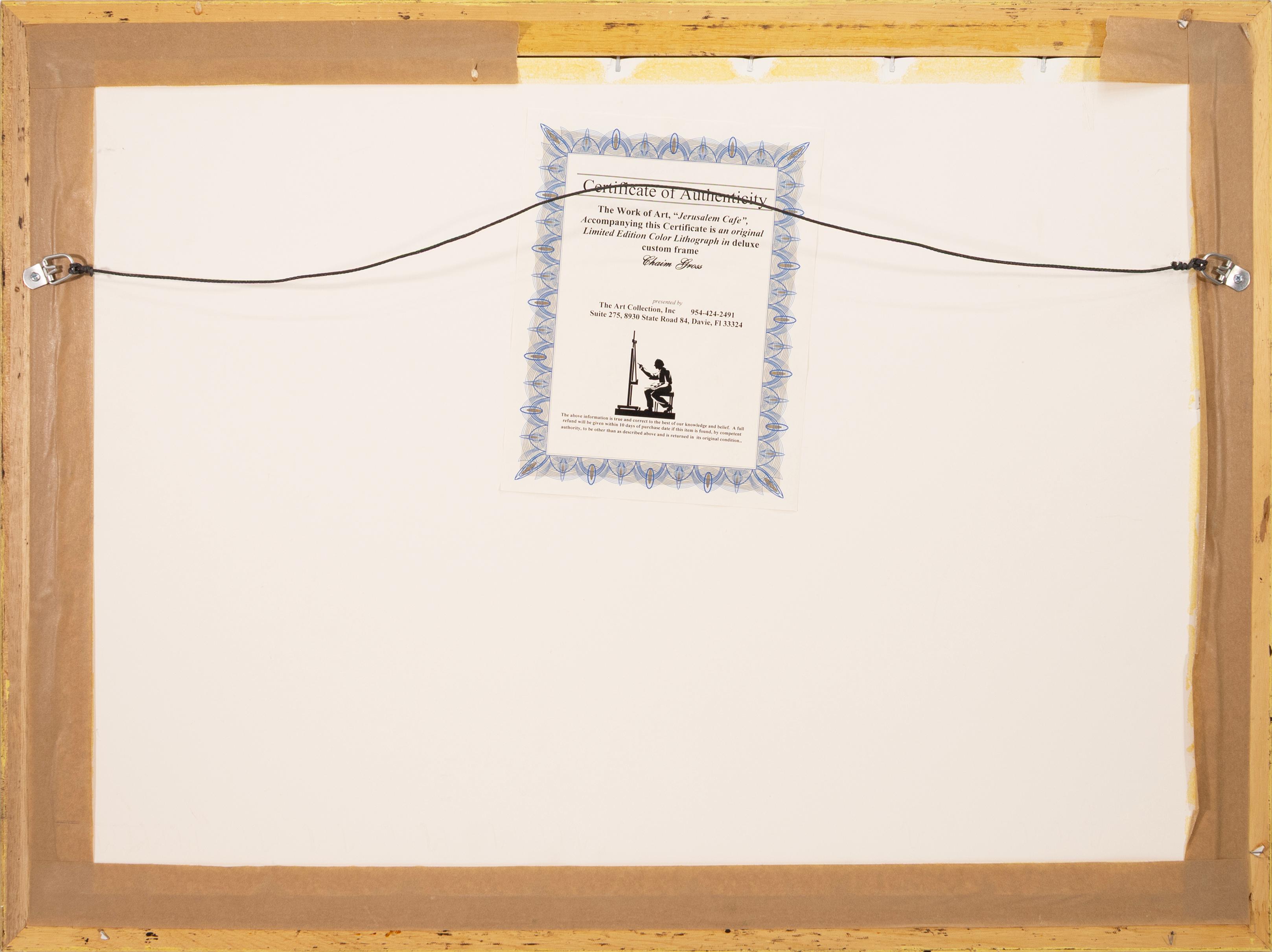 Chaim Gross Jerusalem Cafe Signierte Zeitgenössische Farblithographie auf Papier AP (20. Jahrhundert) im Angebot