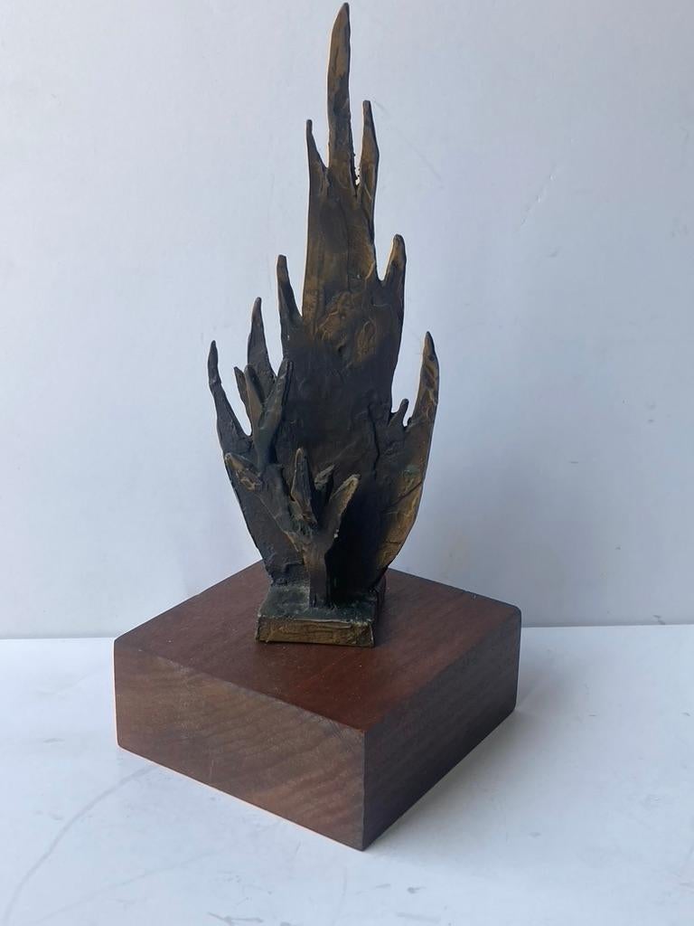 Modern Chaim Gross Judaica bronze sculpture , The Burning  Bush . For Sale
