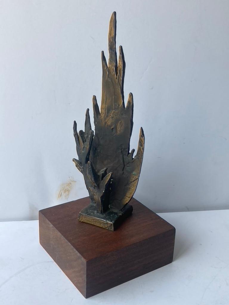 Metalwork Chaim Gross Judaica bronze sculpture , The Burning  Bush . For Sale