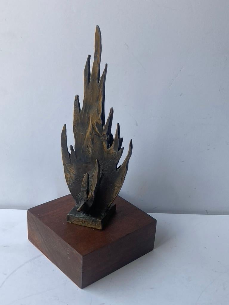 Mid-20th Century Chaim Gross Judaica bronze sculpture , The Burning  Bush . For Sale