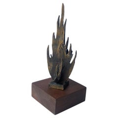 Chaim Gross Judaica bronze sculpture , The Burning  Bush .