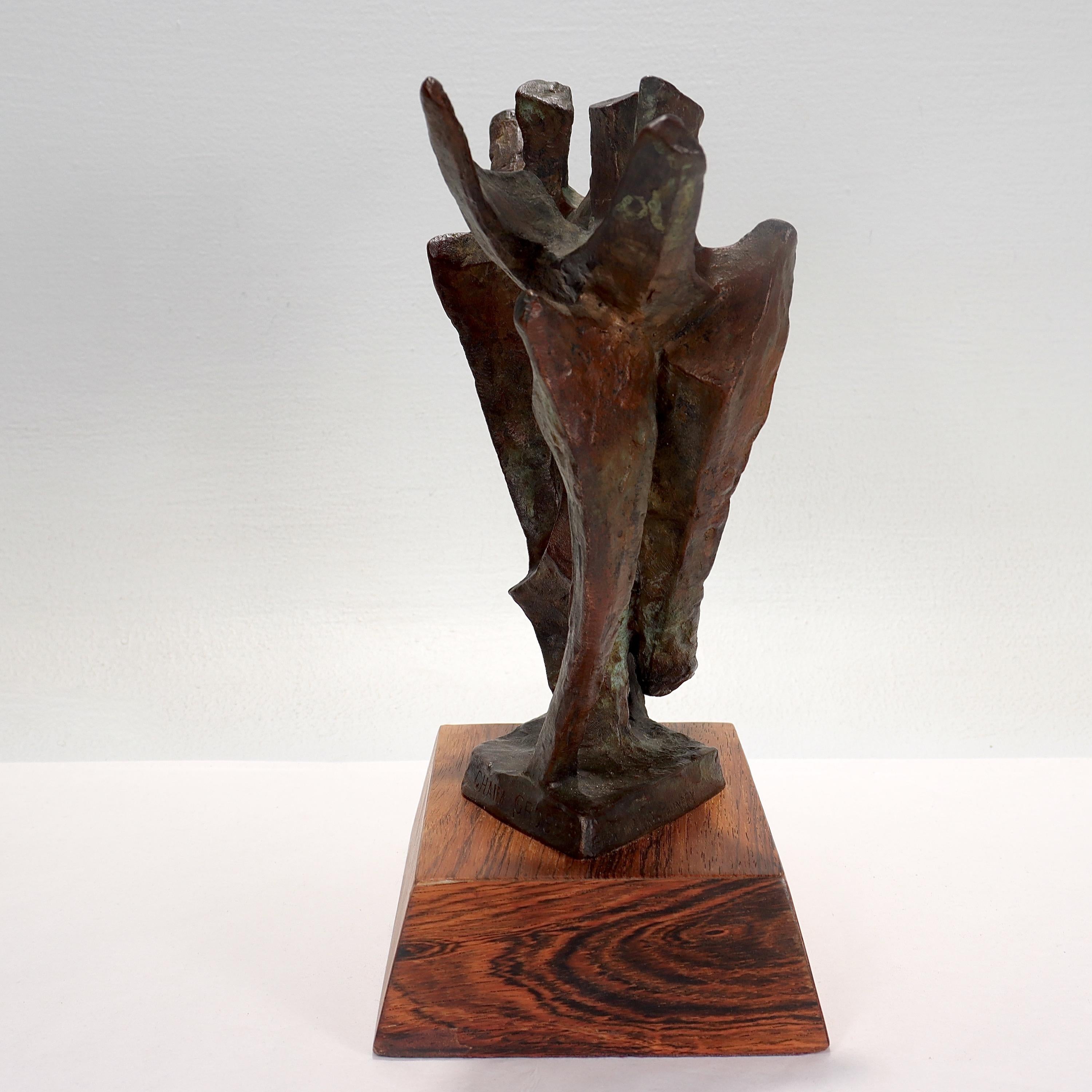 Mid-Century Modern Sculpture moderniste abstraite en bronze de danseurs de Chaim Gross en vente