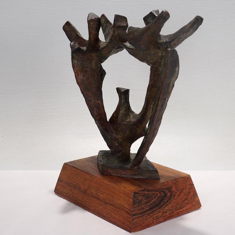 Chaim Gross Modernist Abstract Bronze Sculpture of Dancers In Good Condition For Sale In Philadelphia, PA