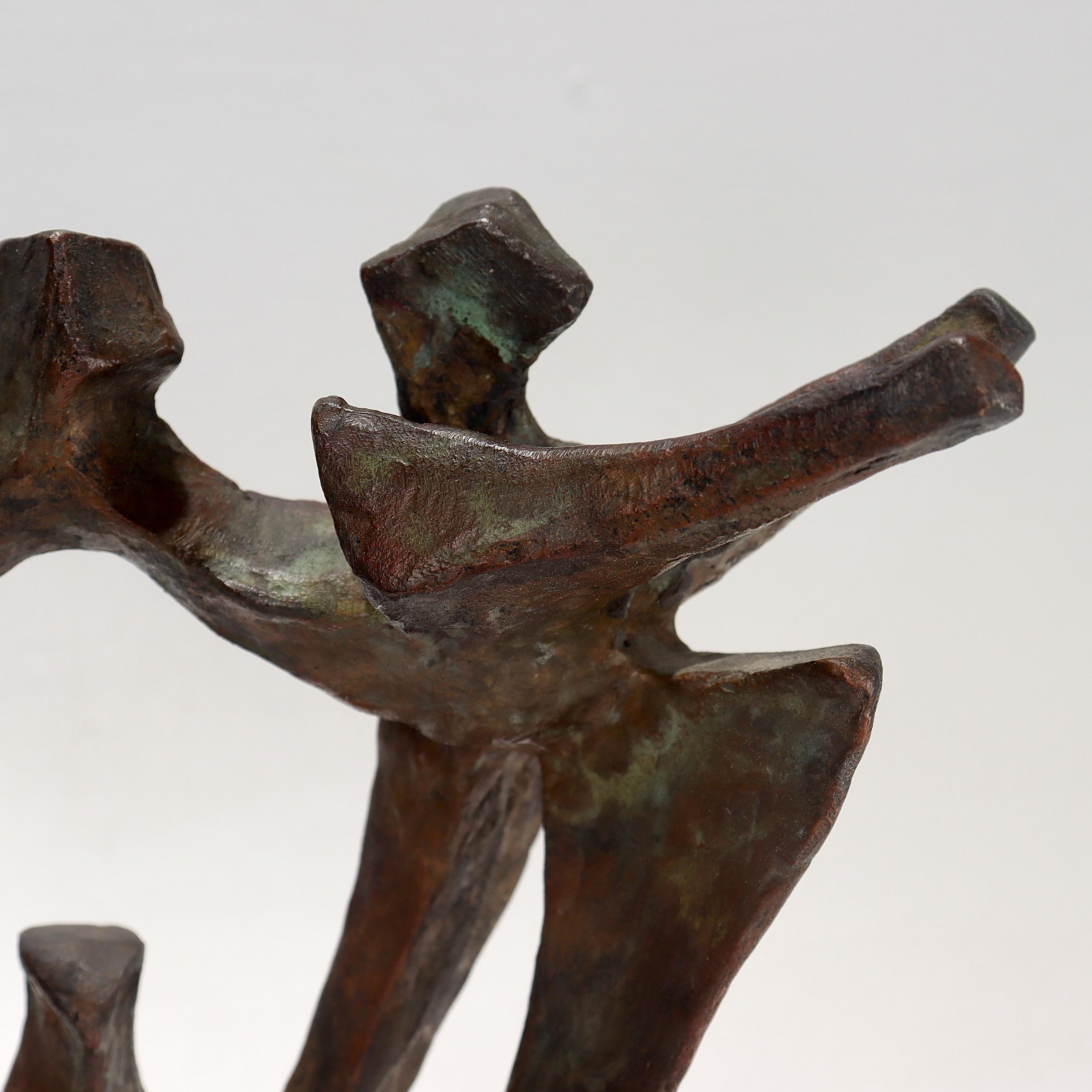 Chaim Gross Modernist Abstract Bronze Sculpture of Dancers For Sale 1