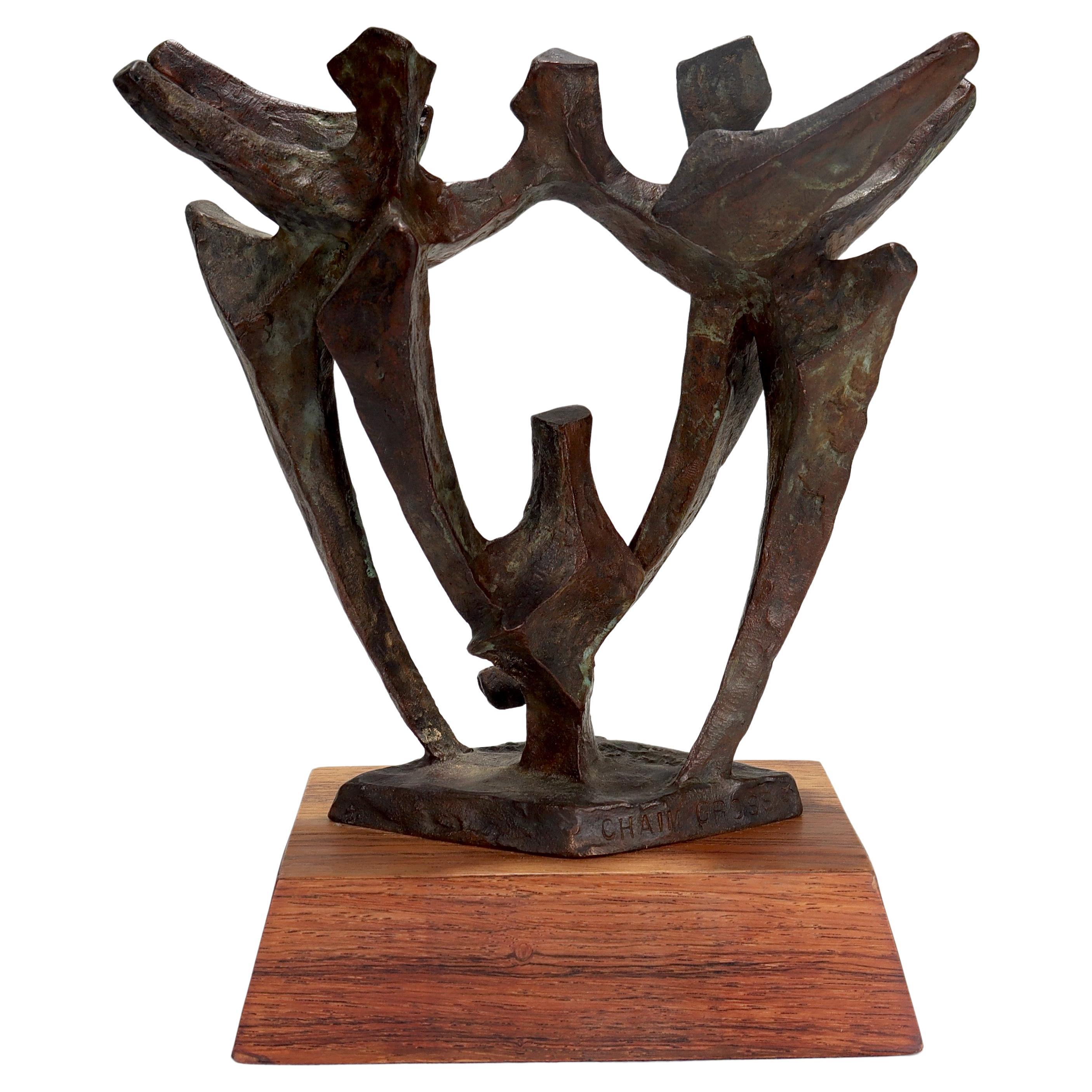 Chaim Gross Modernist Abstract Bronze Sculpture of Dancers