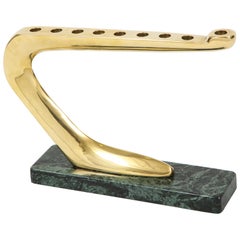 Retro Chaim Gross Modernist Brass Menorah