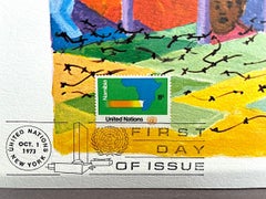 BIRD IN THE HAND Signed Lithograph, Namibia, African Family, Hope Peace Freedom