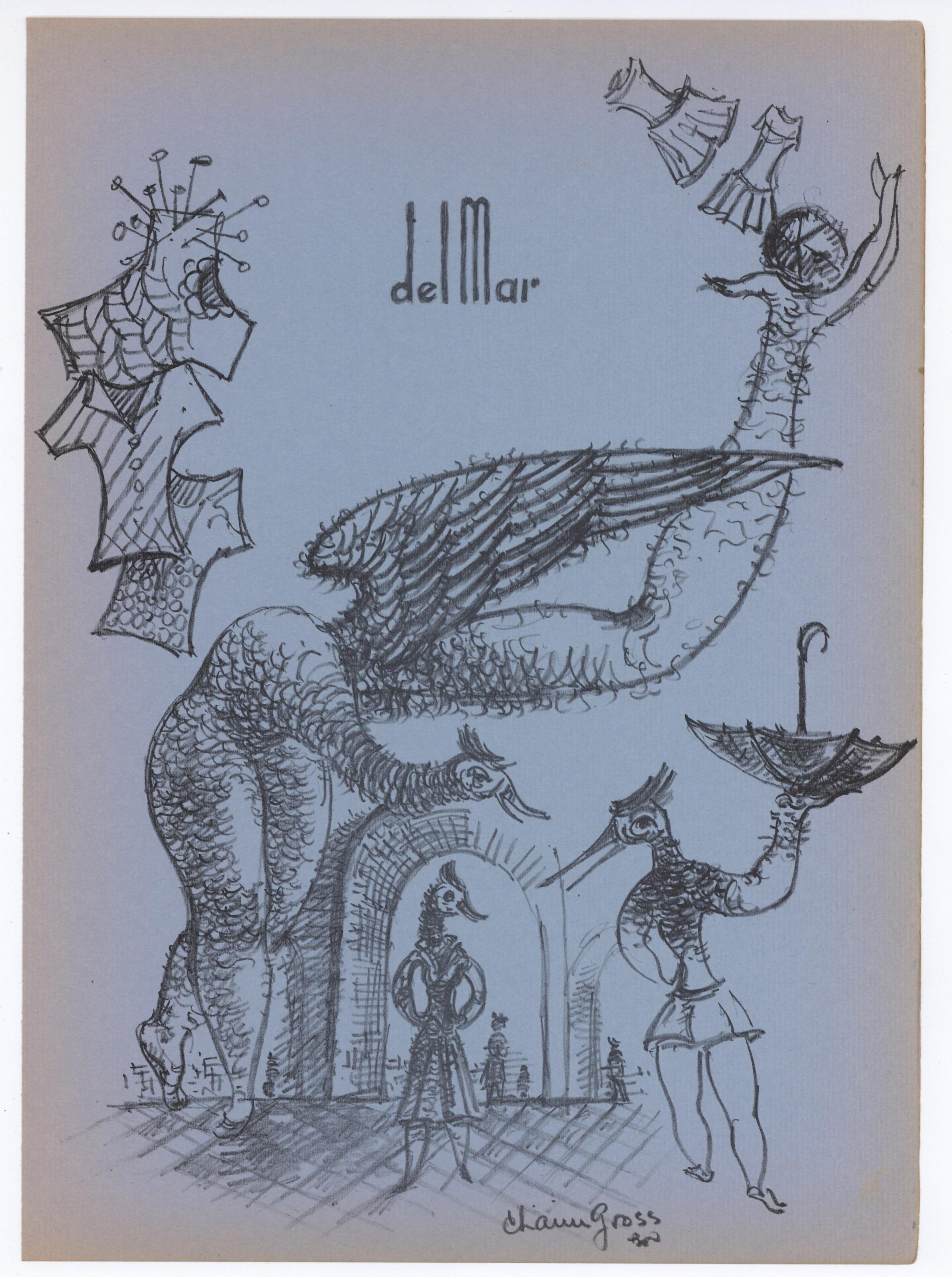 litografia originale - Print di Chaim Gross