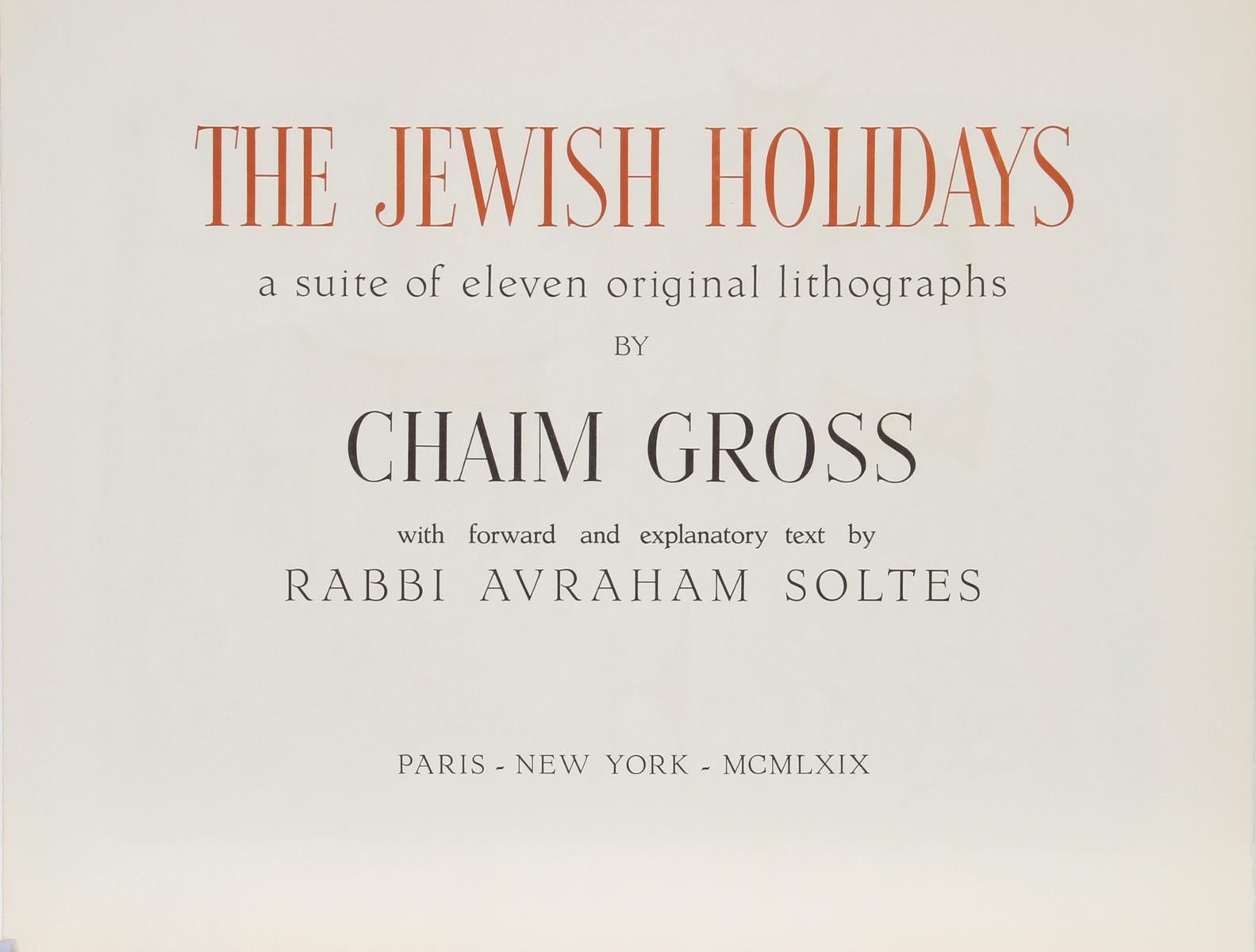 The Jewish Holidays, portfolio de 22 lithographies de Chaim Gross 1969 en vente 14