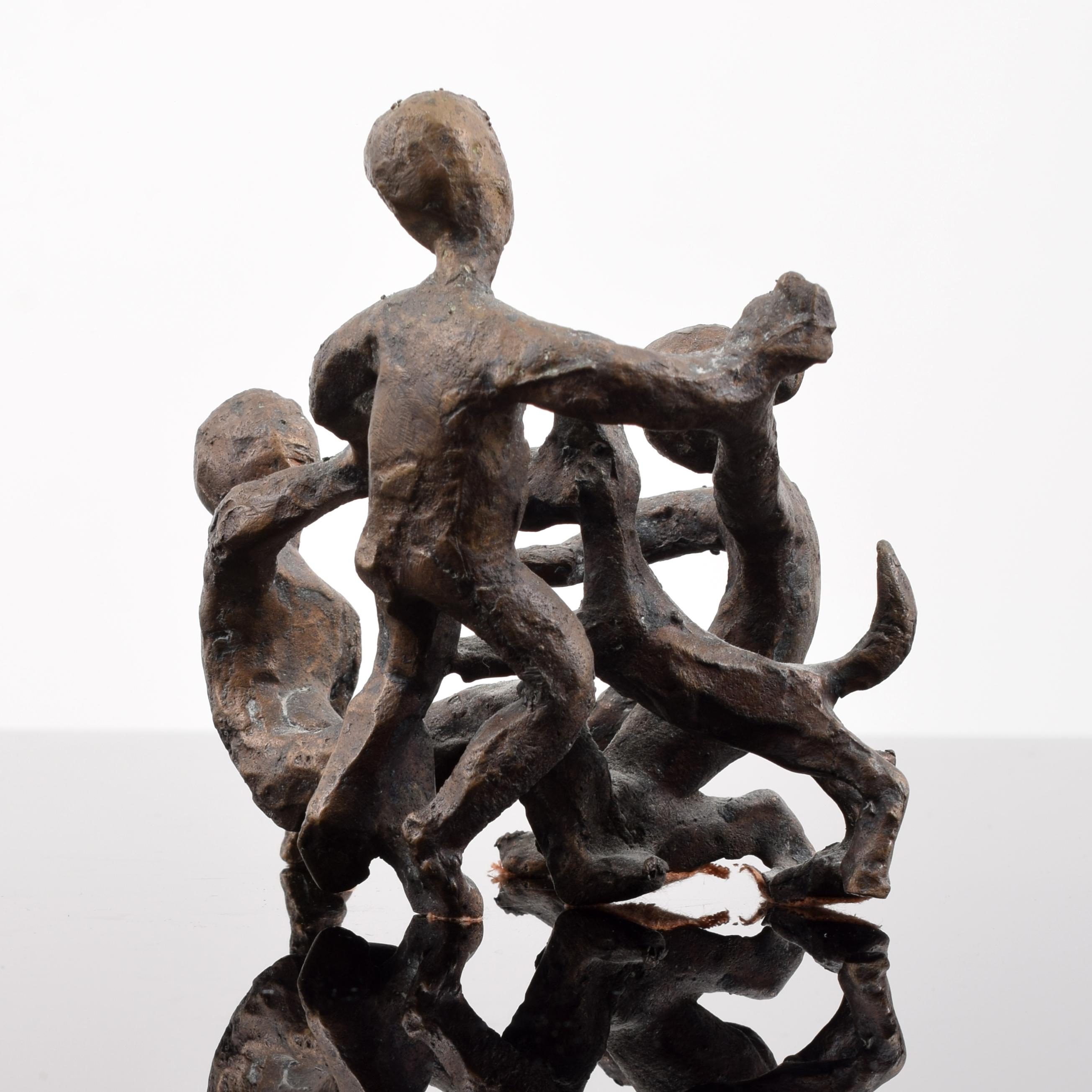 Chaim Gross Bronze Sculpture, Dog & Children For Sale 4