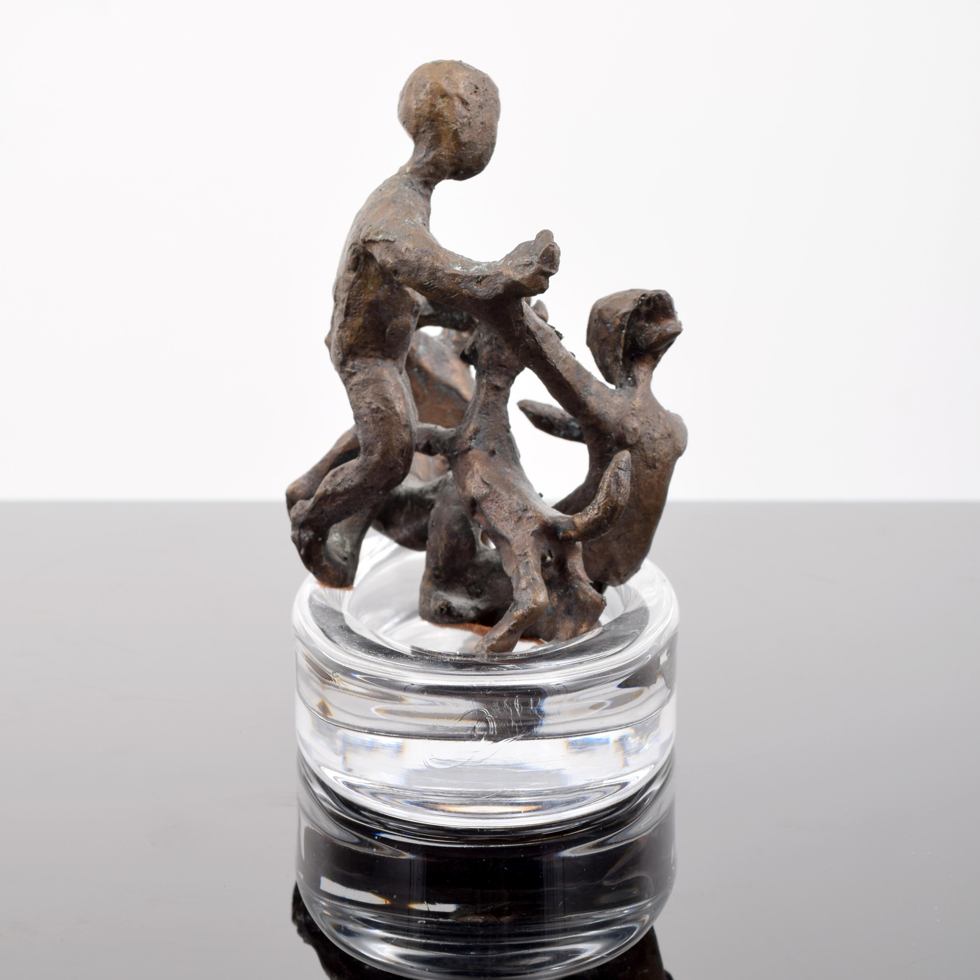 Chaim Gross Bronze Sculpture, Dog & Children For Sale 5