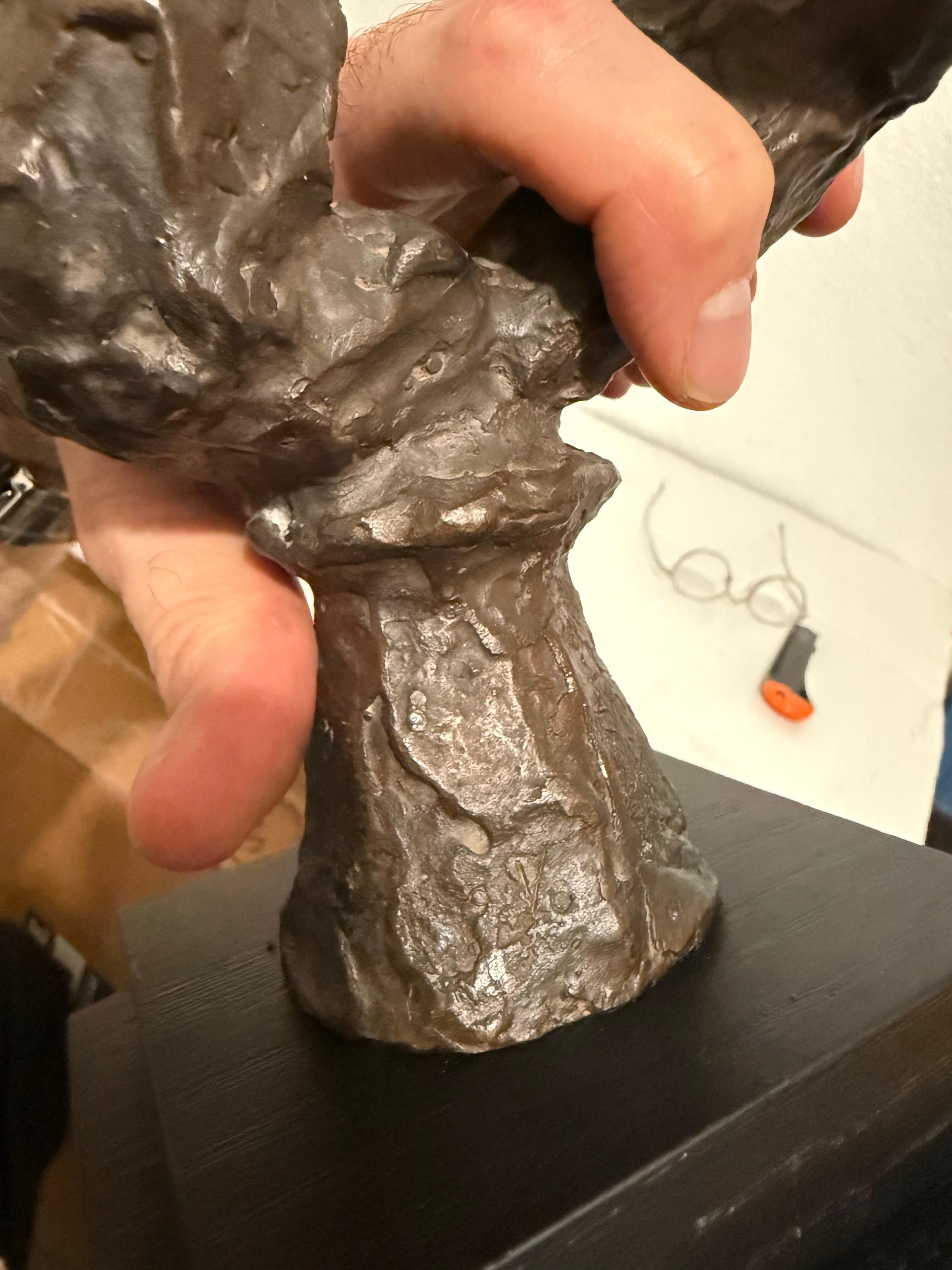 Chaim Gross Mid Century Mod Bronze Sculpture Balancing WPA Artist Mom and Child For Sale 15