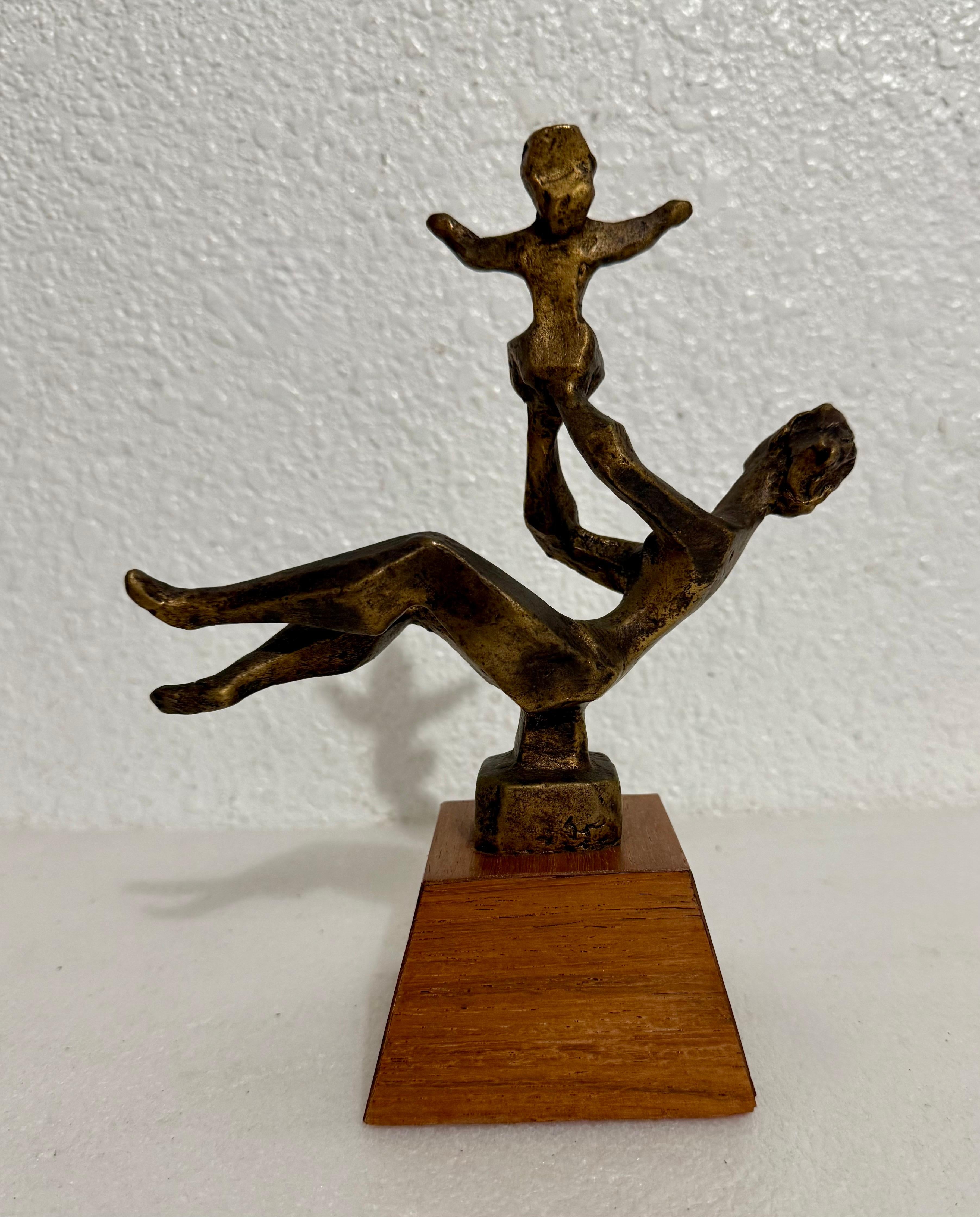 Chaim Gross Scultura in bronzo di metà secolo Madre e bambino che giocano Artistics WPA in vendita 5
