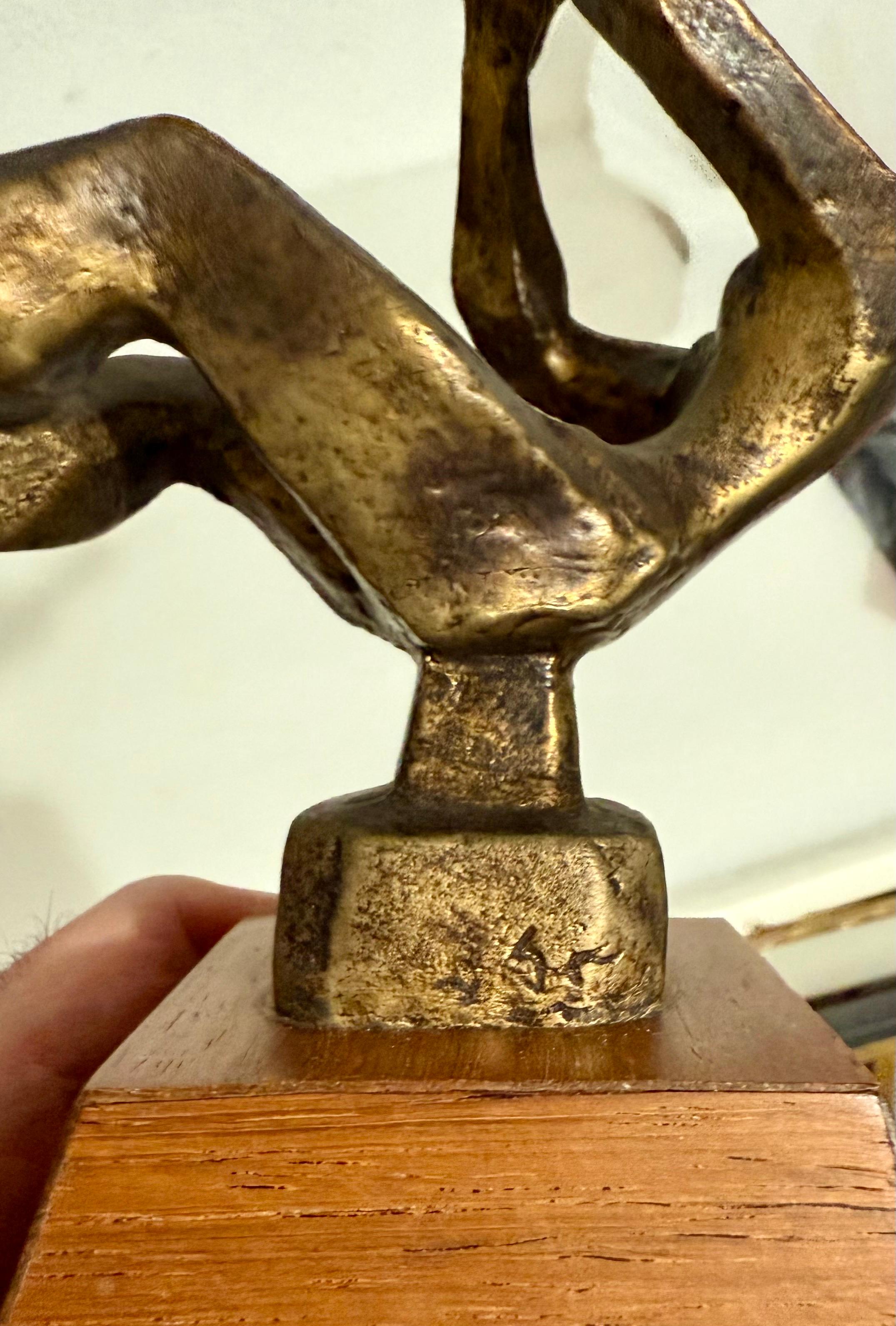 Chaim Gross Scultura in bronzo di metà secolo Madre e bambino che giocano Artistics WPA in vendita 7
