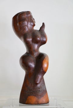 Chaim Gross, Perl Combing Her Hair, Carved Wooden Sculpture