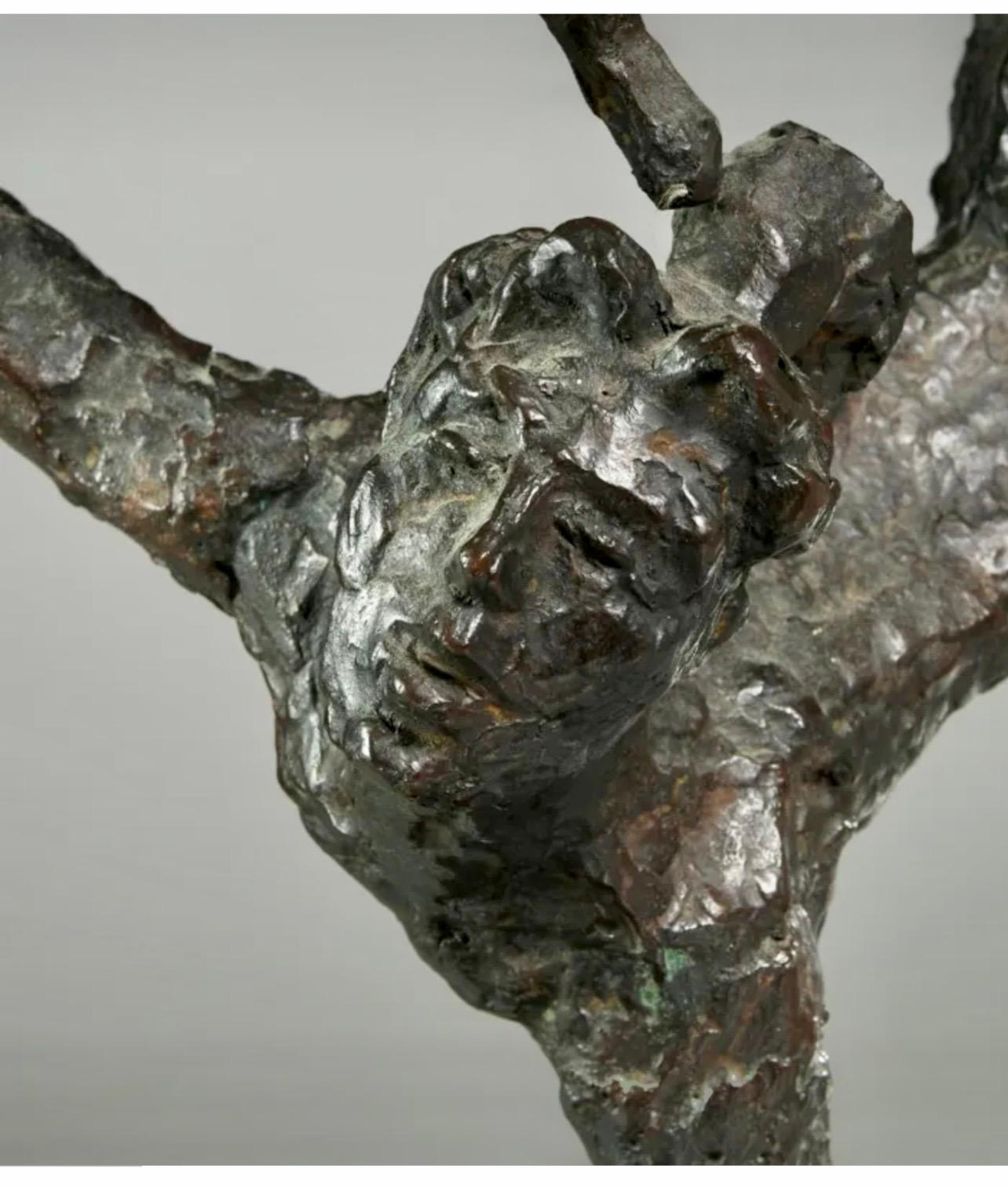 Grande scultura in bronzo Chaim Gross Mid Century Mod Acrobati del circo Artista WPA in vendita 4
