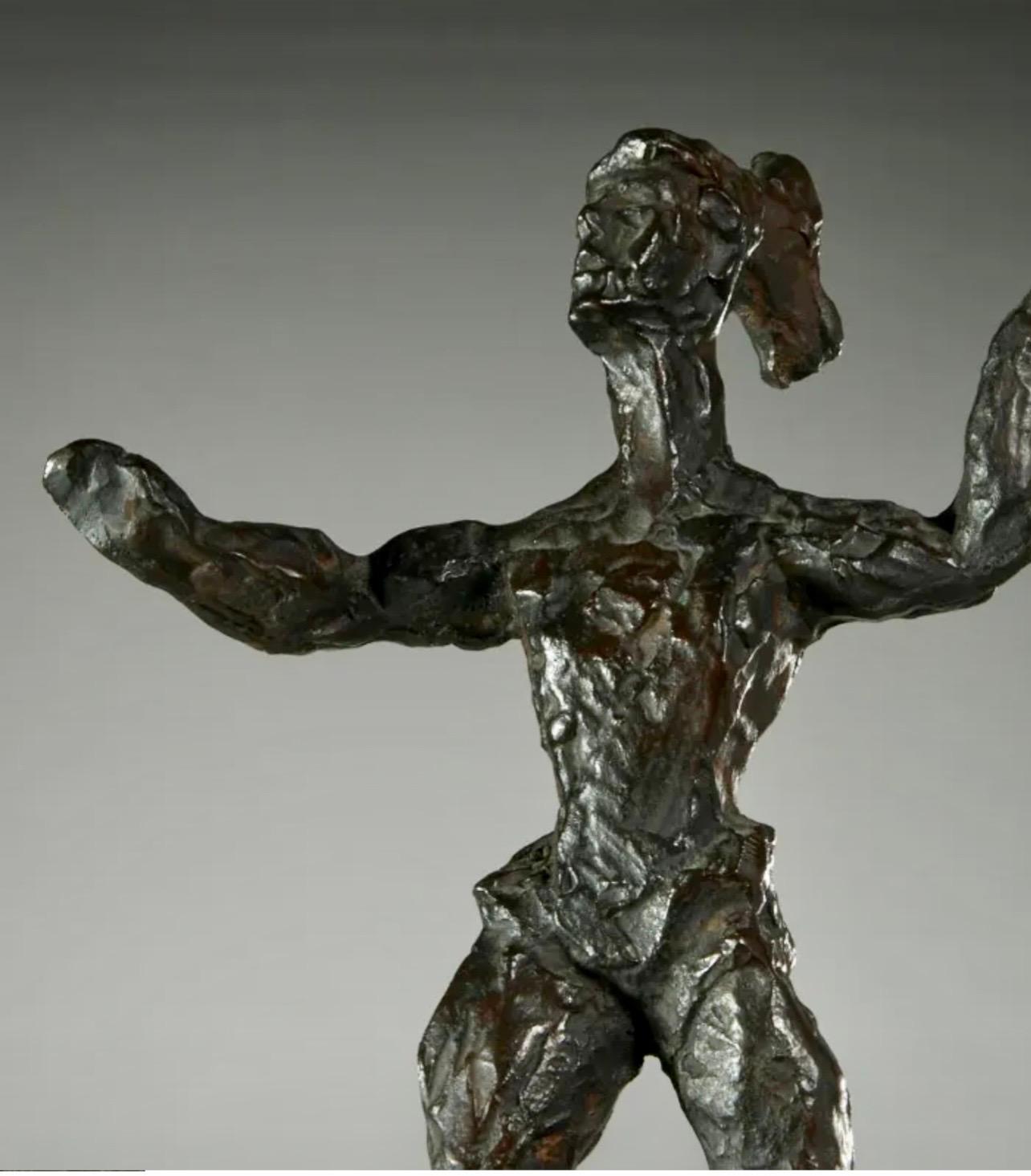 Grande scultura in bronzo Chaim Gross Mid Century Mod Acrobati del circo Artista WPA in vendita 7