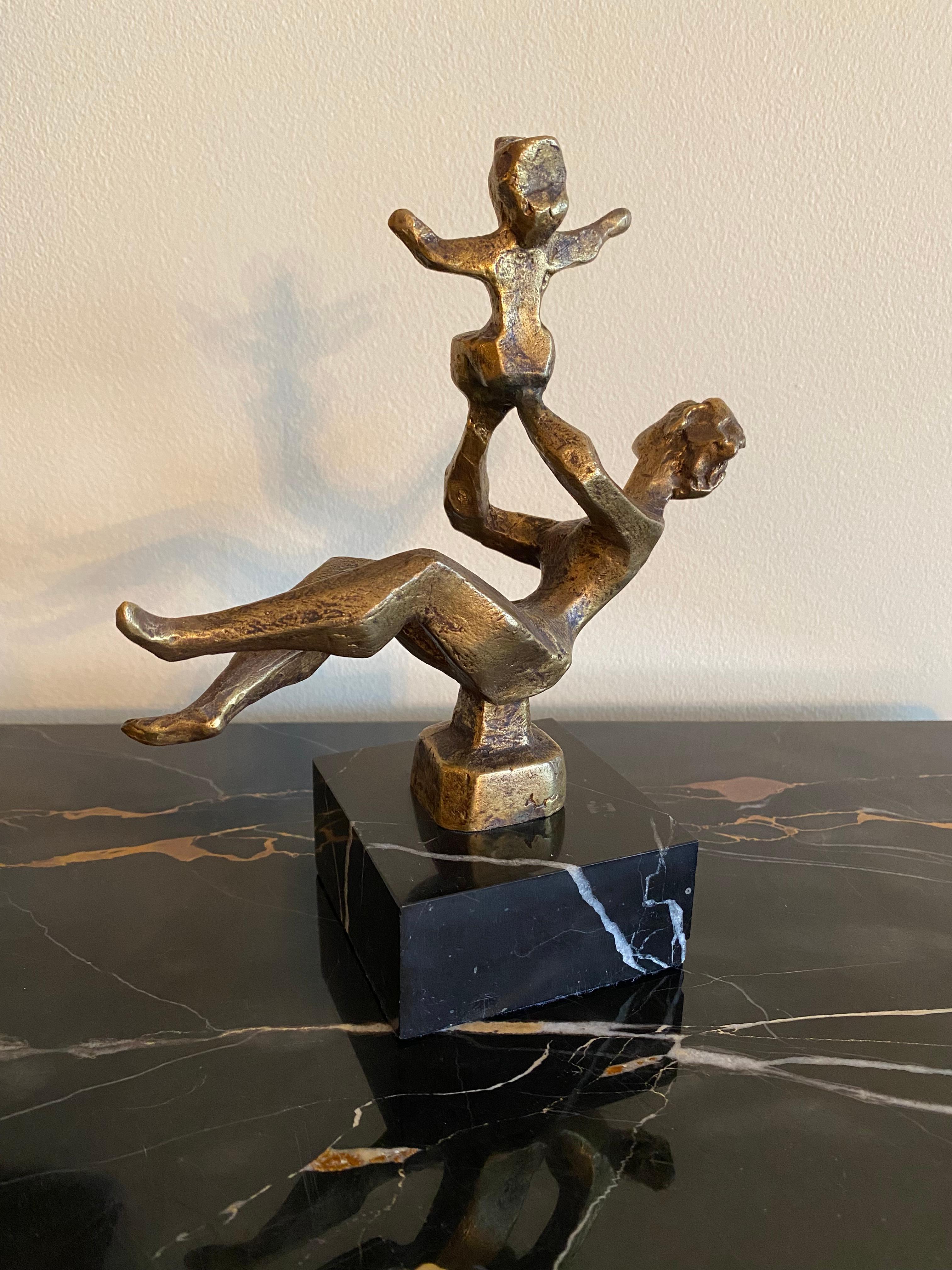 Mother and Child - Modern Sculpture by Chaim Gross