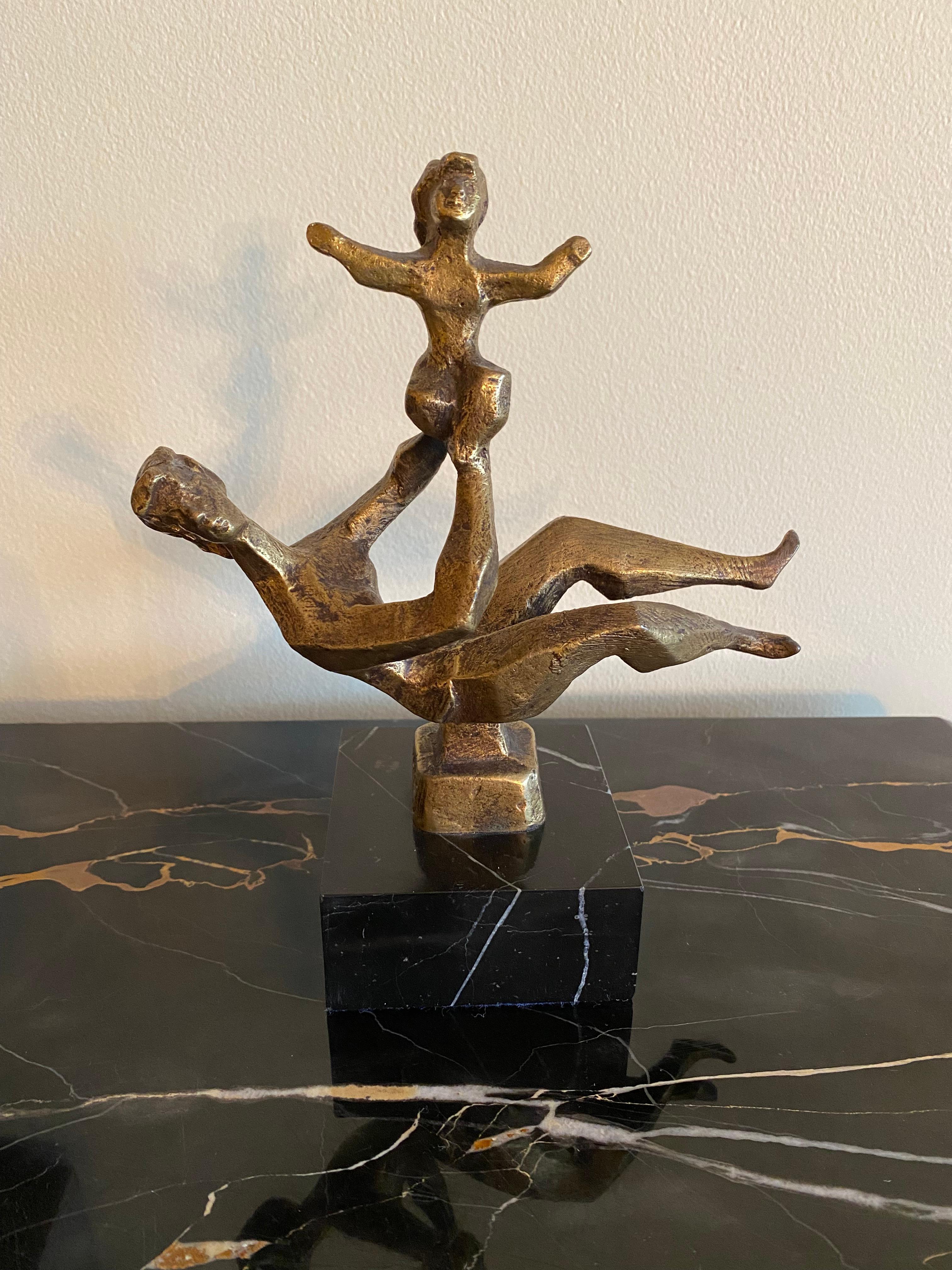 Chaim Gross Figurative Sculpture - Mother and Child