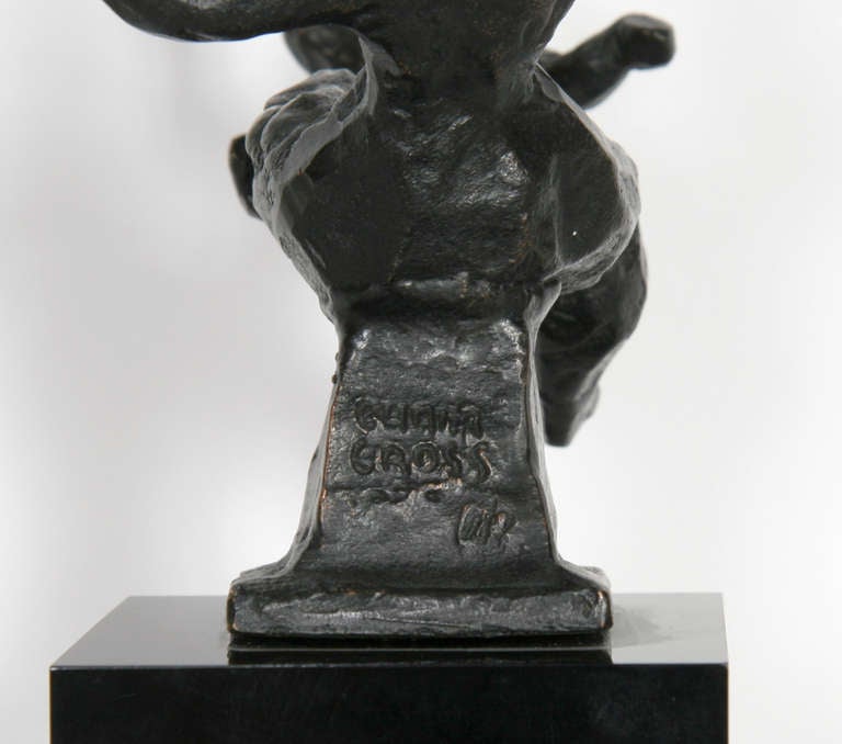 Mère jouant, sculpture en bronze et bois de Chaim Gross en vente 2