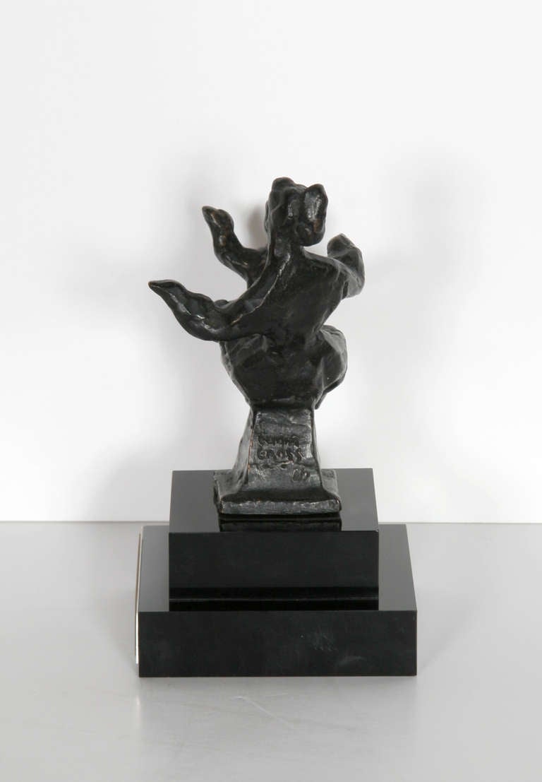 Mother Playing, Bronze and Wood Sculpture by Chaim Gross For Sale 3