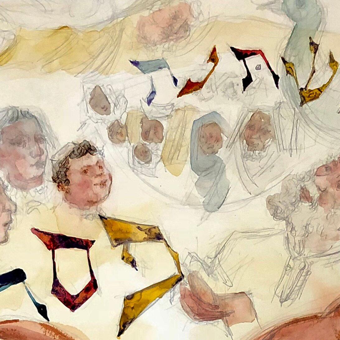 passover watercolor