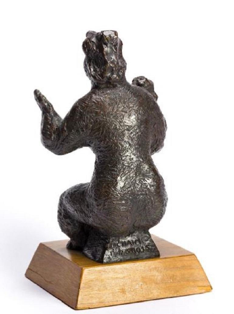 Seated Mother and Child - Sculpture by Chaim Gross
