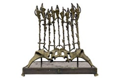 Rare Welded Menorah Judaica Jewish Brutalist Candelabra Sculpture Chaim Hendin
