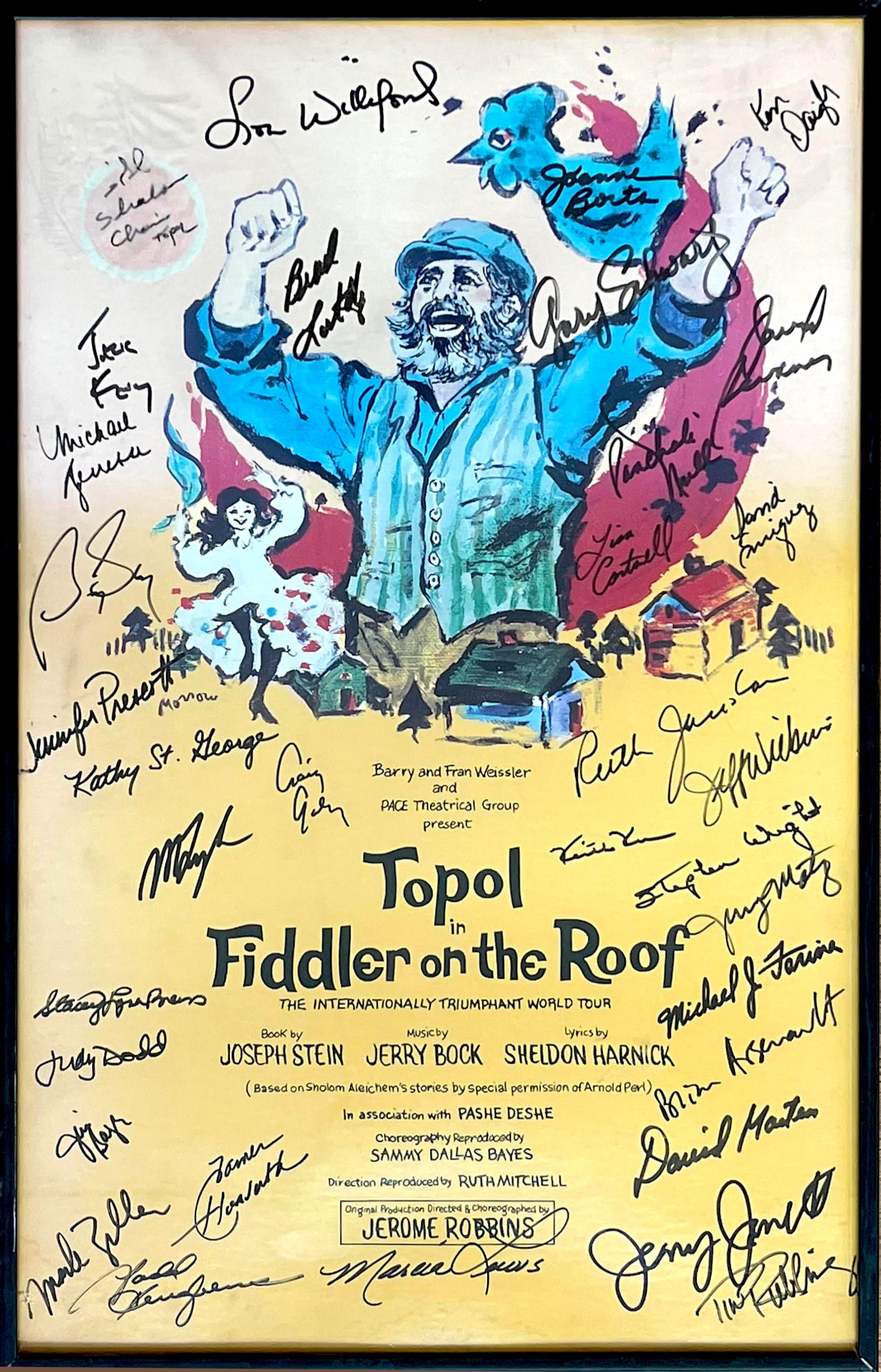Topol in Fiddler on the Roof (Hand signed by Chaim Topol and the original cast)