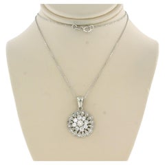 Vintage Chain and pendant set with diamonds 18k white gold