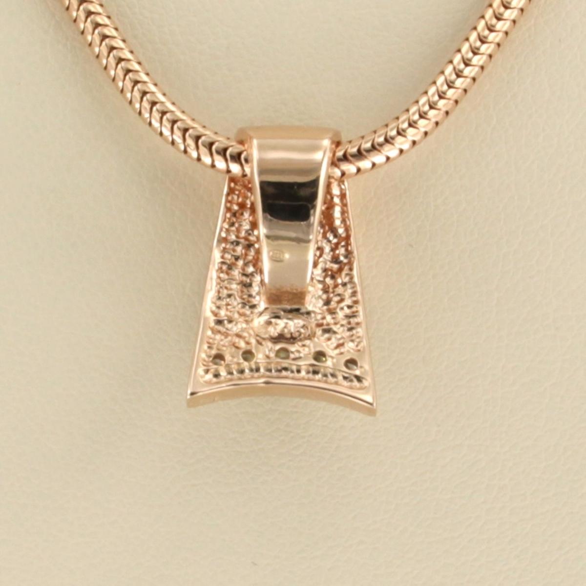 Chain and pendant set with pearl and diamonds 14k pink gold For Sale 1