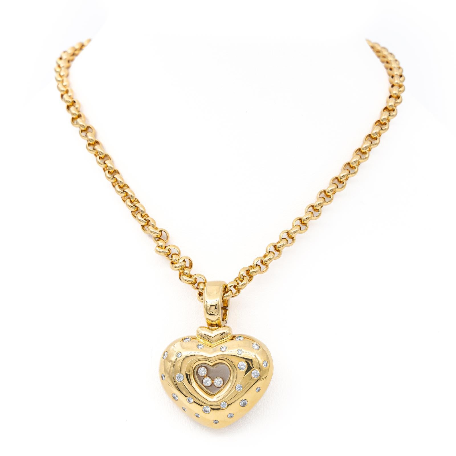 Kette und Anhänger signiert von Chopard aus Gelbgold 750tausend Karat (18 Karat) Damen im Angebot