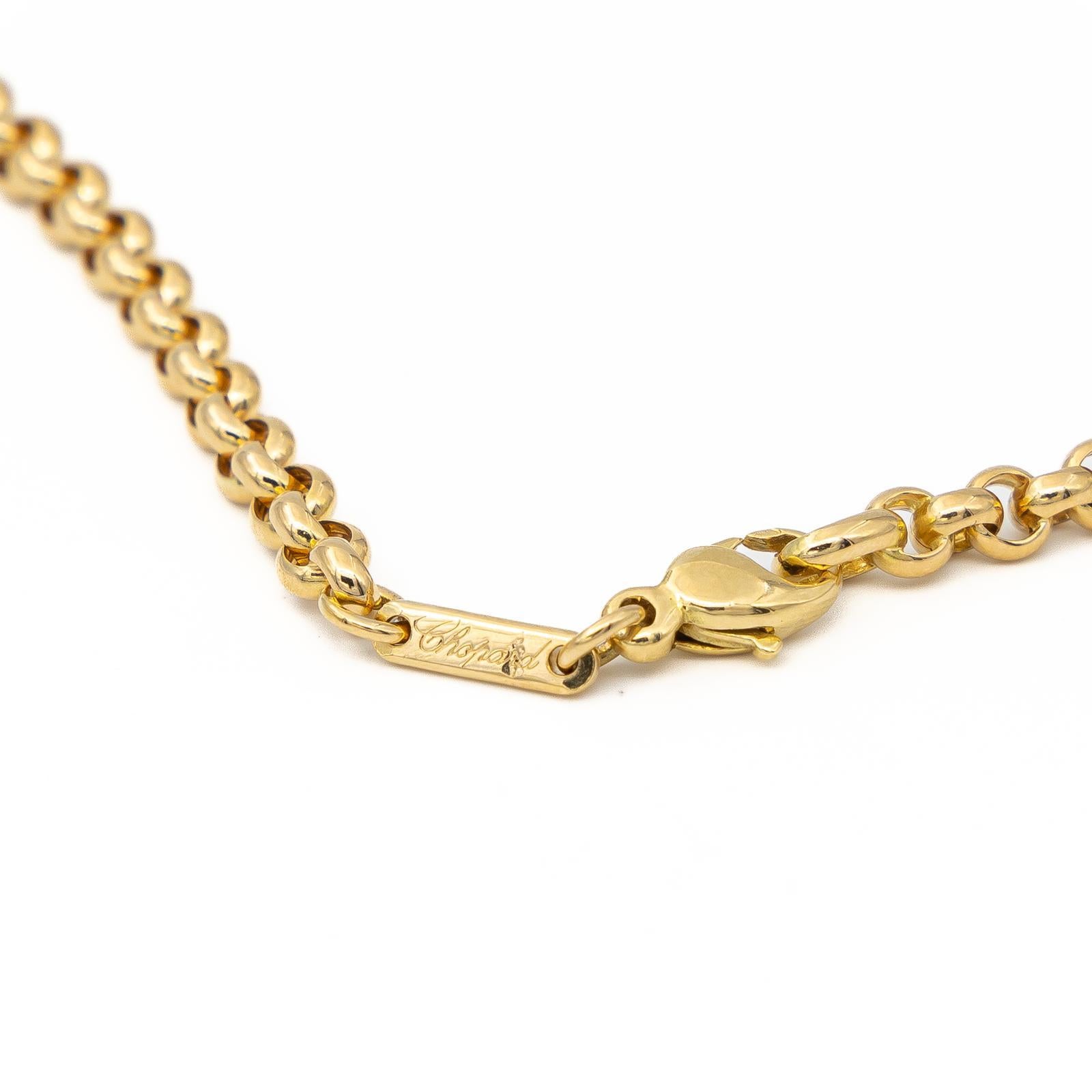 Kette und Anhänger signiert von Chopard aus Gelbgold 750tausend Karat (18 Karat) im Angebot 2