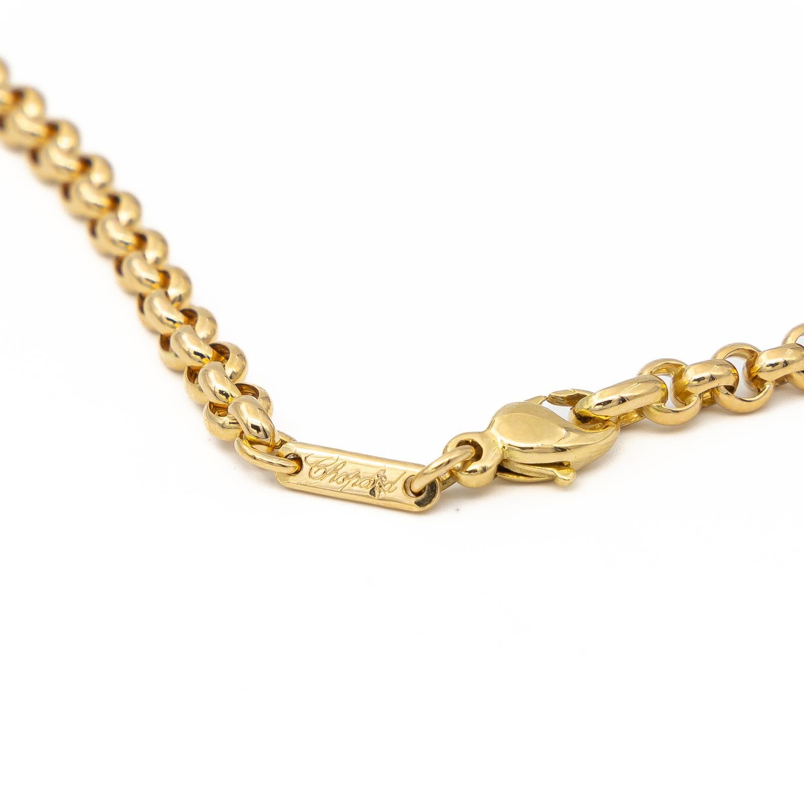 Chain and Pendant Signed by Chopard in Yellow Gold 750 Thousandths '18 Carats' In Excellent Condition For Sale In PARIS, FR