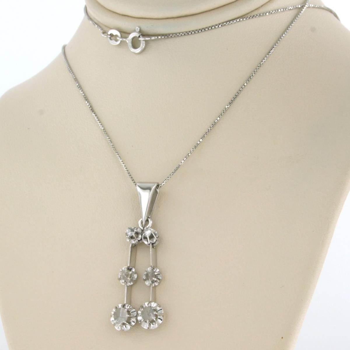 Chain and Pendant with diamonds 18k white gold In Excellent Condition For Sale In The Hague, ZH