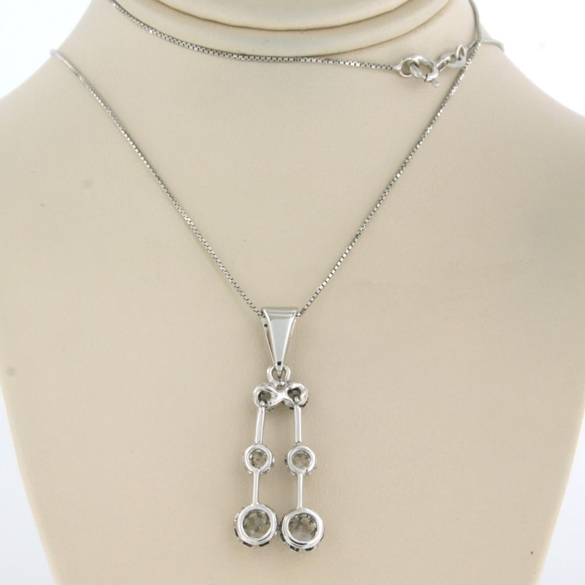 Chain and Pendant with diamonds 18k white gold For Sale 1