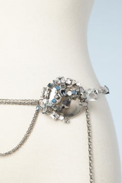 Chain belt with beaded work embellishment Daniel Swarovski