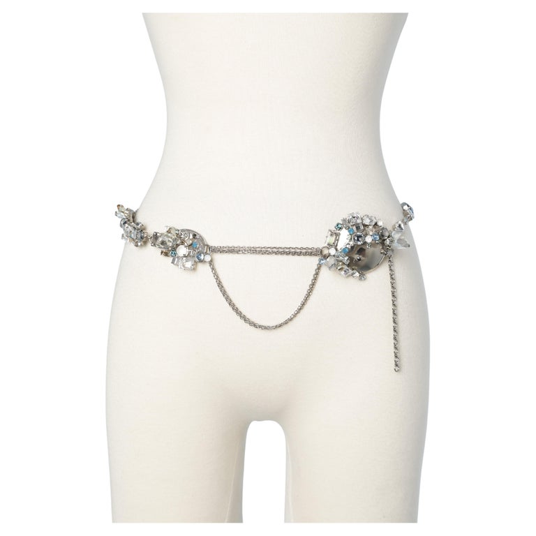 Chain belt with beaded work embellishment Daniel Swarovski For Sale at  1stDibs