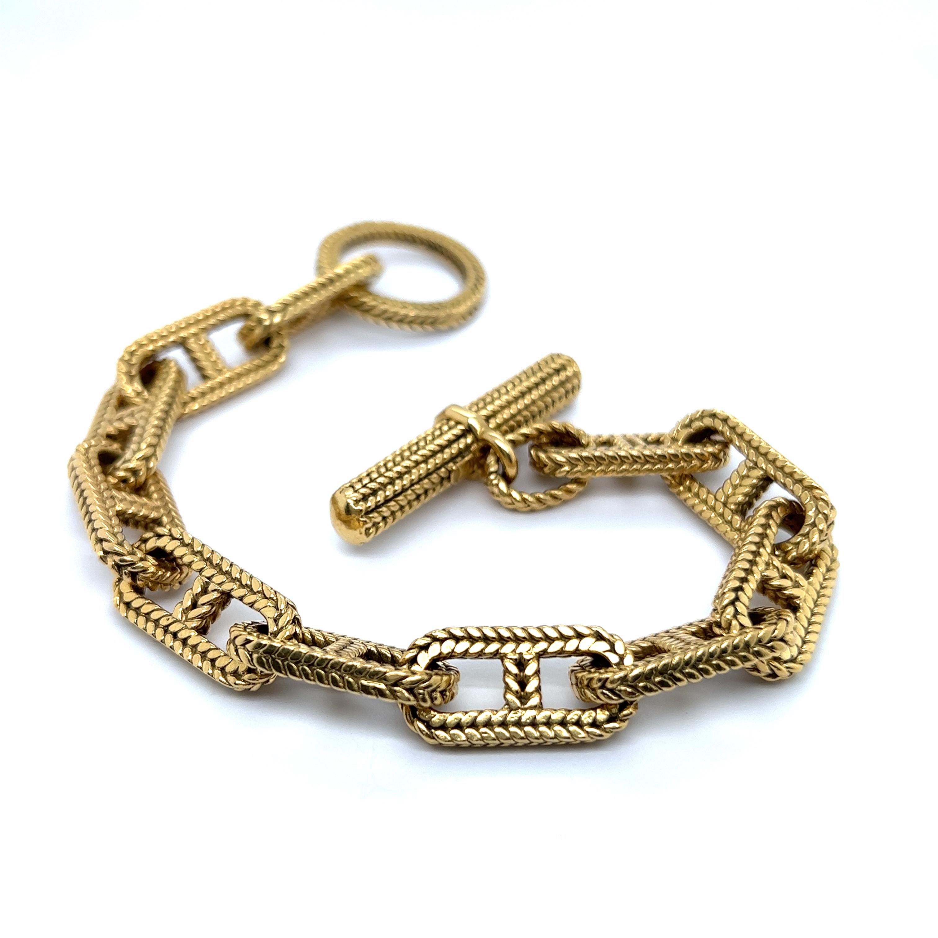 Women's or Men's Chain Bracelet “Chaine D'ancre” in 18 Karat Yellow Gold