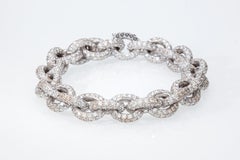 Kettenarmband mit 30,76 Karat weißen Diamanten. Handgefertigt. Hergestellt in Italien