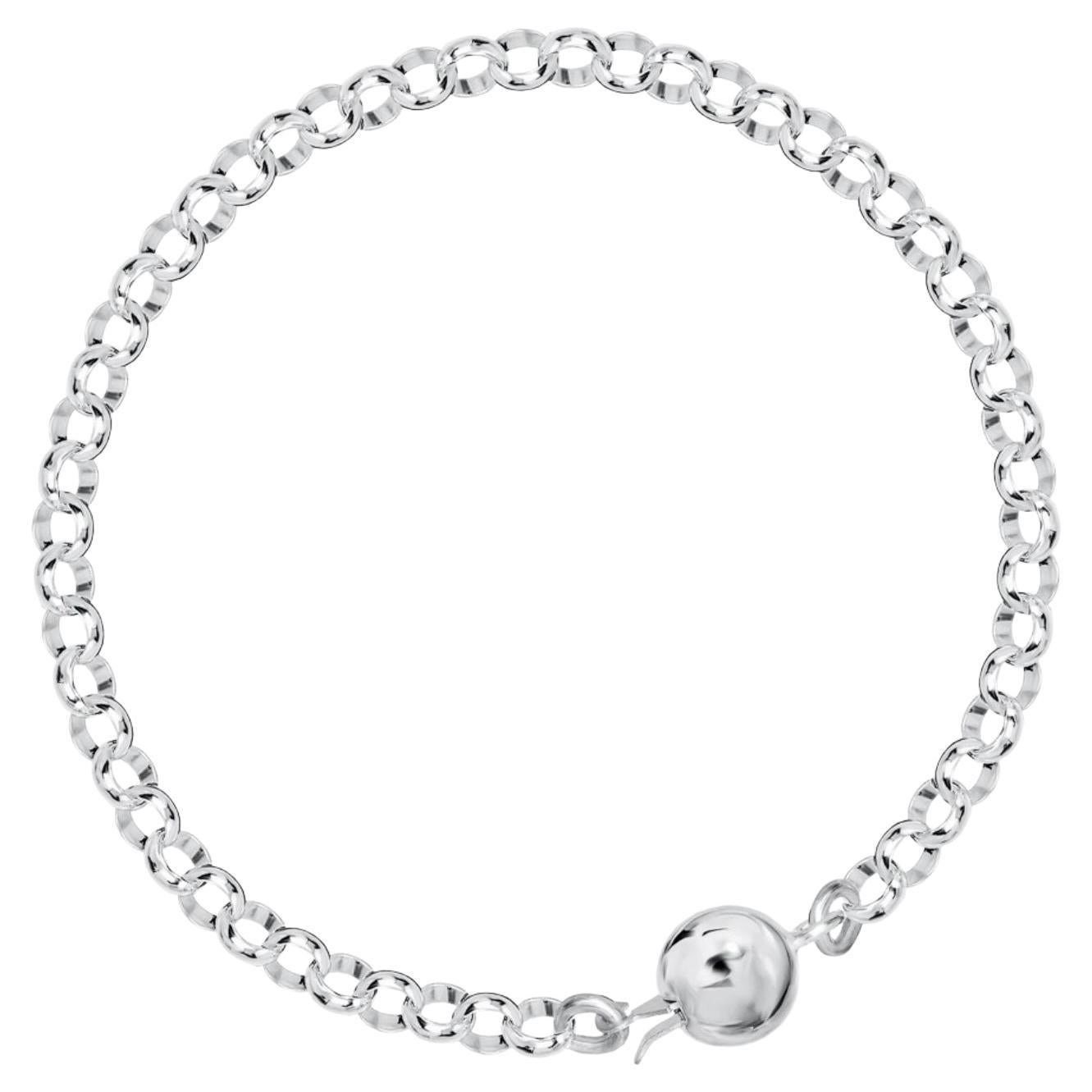 Chain bracelet with sphere sterling silver