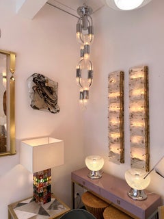 Lampadario in vetro di Murano e metallo di Aldo Nason per Mazzega, Italia, anni '70