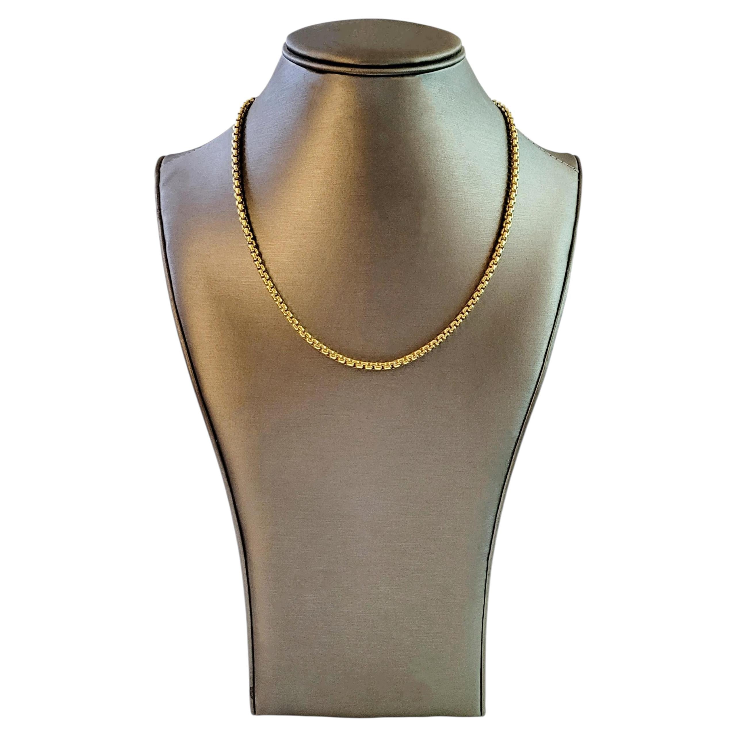 Chain Collection for Men Box Chain Necklace 18K Yellow Gold, 3.8mm For Sale