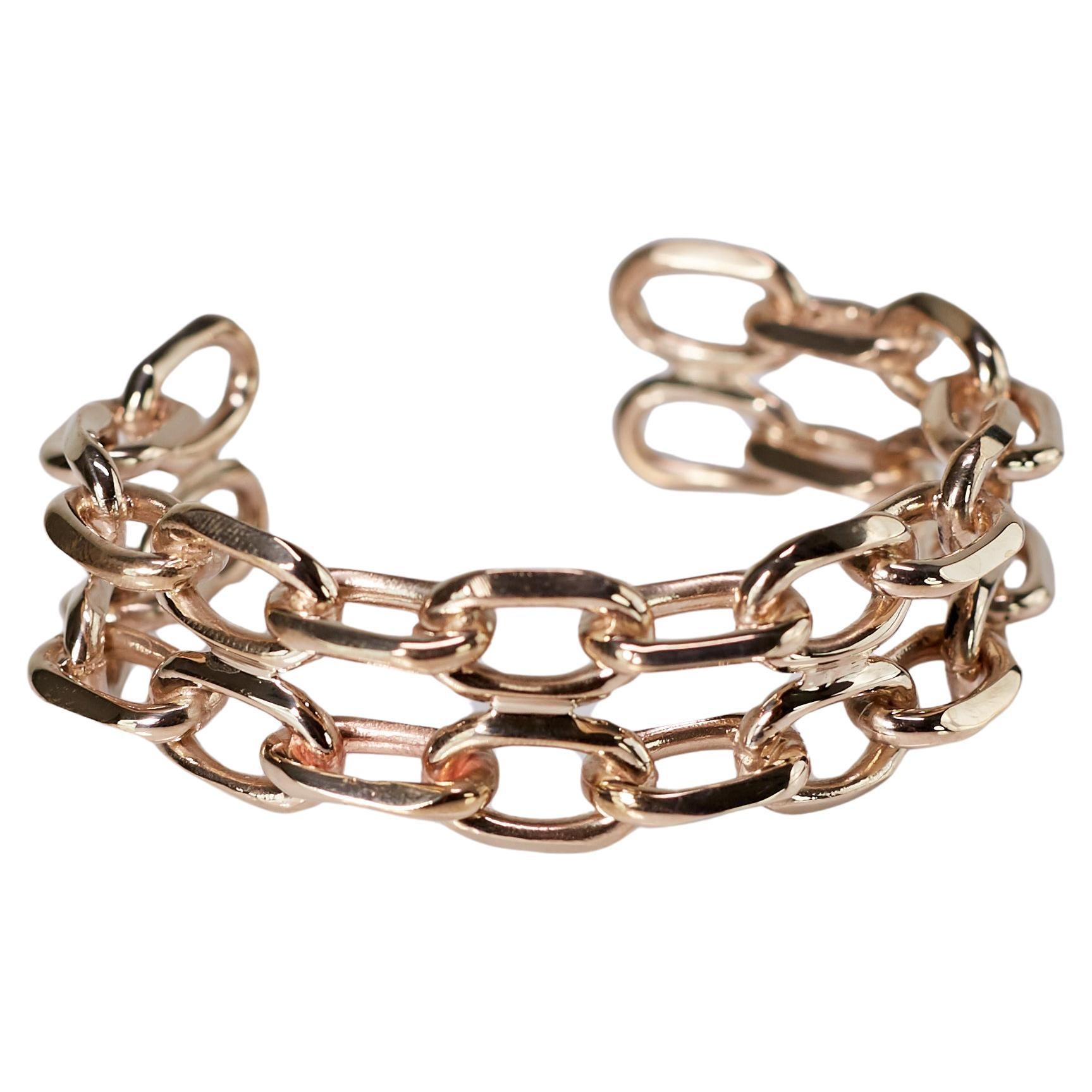 Chain Cuff Bangle Bracelet Bronze Chunky J Dauphin