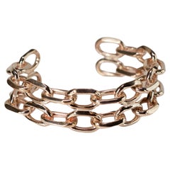 Pulsera brazalete puño cadena Bronce grueso J DAUPHIN