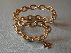 Bracelet manchette jonc chaîne rubis croix