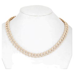 9.32ct Diamond 14K Yellow Gold Chain Link Necklace