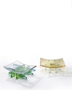 CHAIN FRUIT BOWL in Green/Cobalt marbled by Bethan Laura Wood for Wonderglass