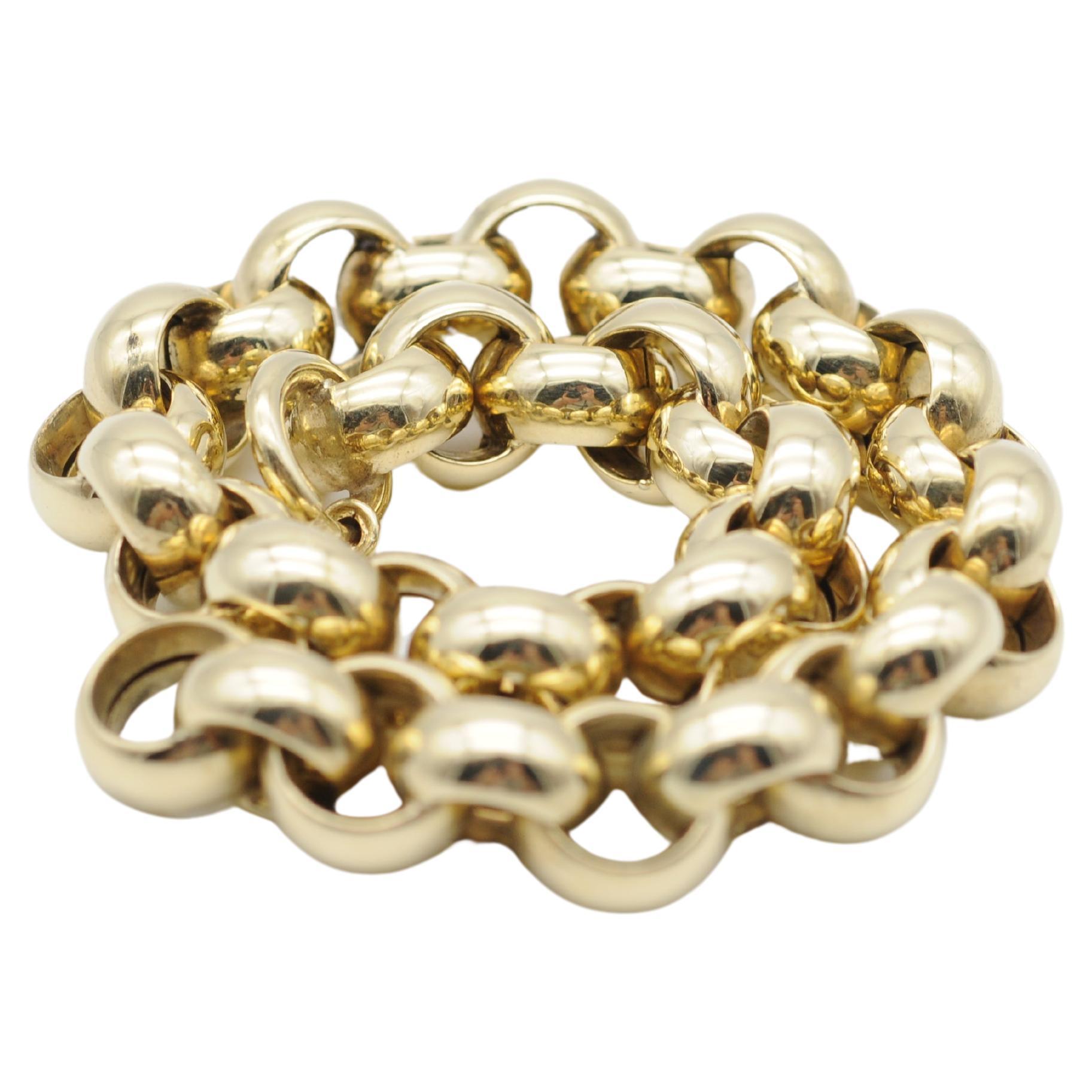 bracciale a catena con maglie, oro giallo 14k In condizioni buone in vendita a Berlin, BE